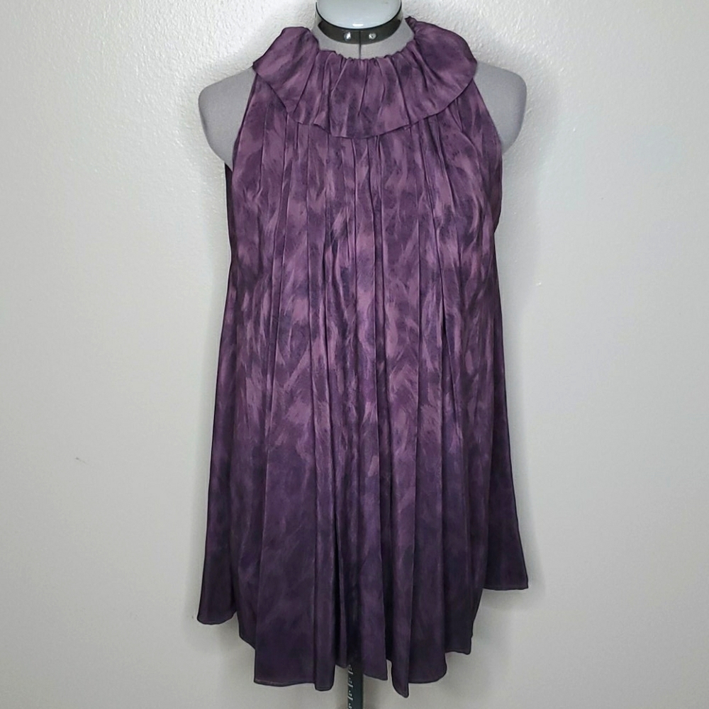 Purple Pleated Halter Women's Top